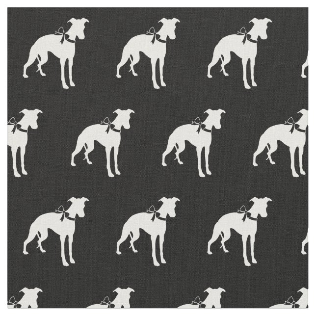 Whippet Dog Silhouette Pet Fabric (Close Up)