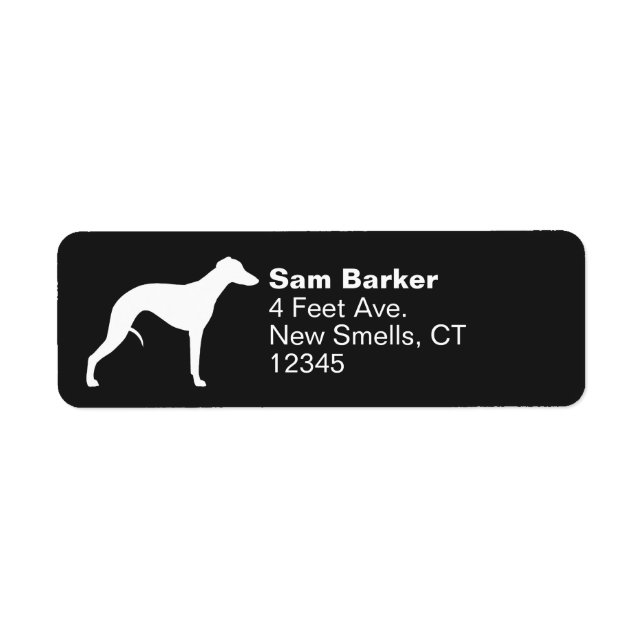 Whippet Dog Silhouette Return Address (Front)