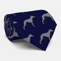 Whippet Dog Silhouettes Pattern Blue and Grey