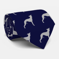 Whippet Dog Silhouettes Pattern Blue and Grey