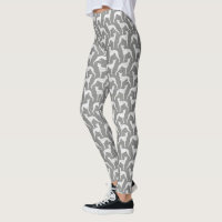 Whippet Dog Silhouettes Pattern Grey and White