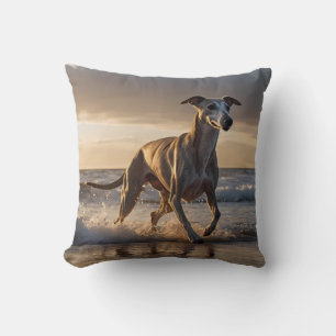 Whippet Elegant Throw Pillow