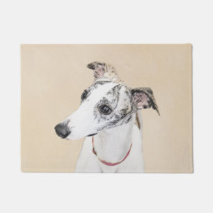 Whippet,English Whippet,Snap,white,brindle,dog,pup Doormat