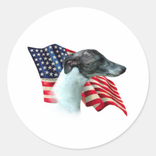 Whippet Flag Classic Round Sticker