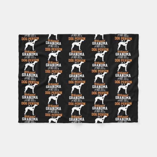 Whippet Grandma Dog Gifts Whippet Dog Lover Fleece Blanket (Front (Horizontal))