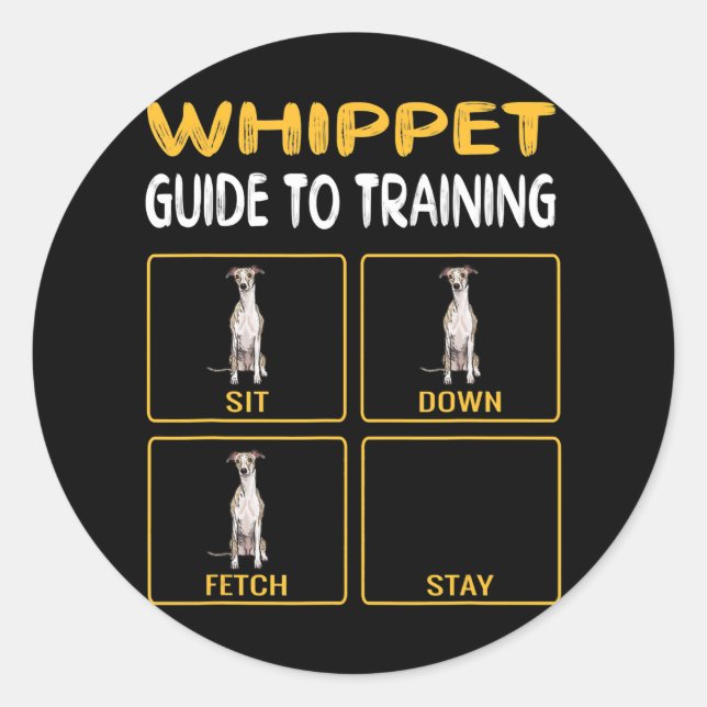 Whippet Guide To Training Dog Obedience Classic Round Sticker (Front)