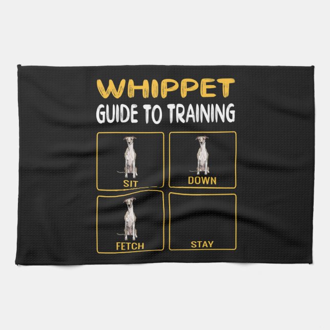whippet guide to training dog obedience kitchen towel (Horizontal)