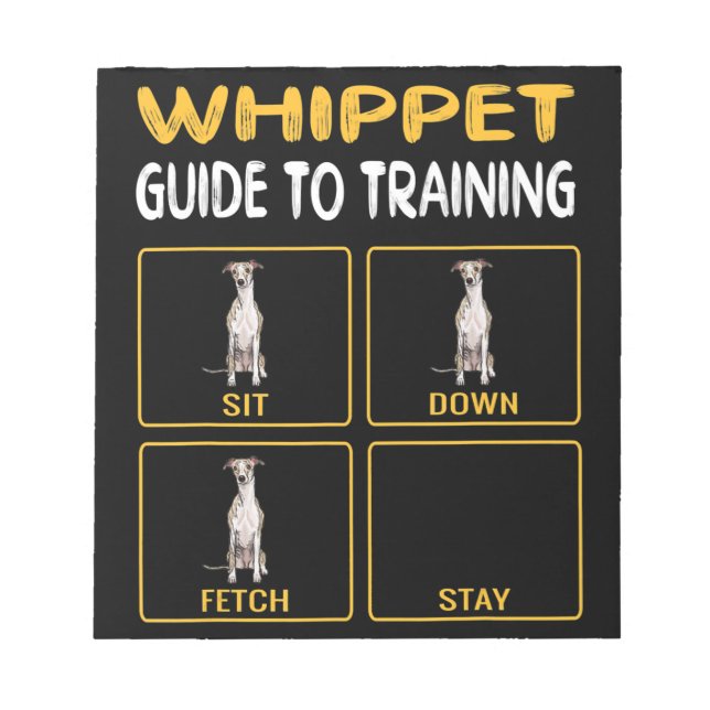 whippet guide to training dog obedience notepad (Front)