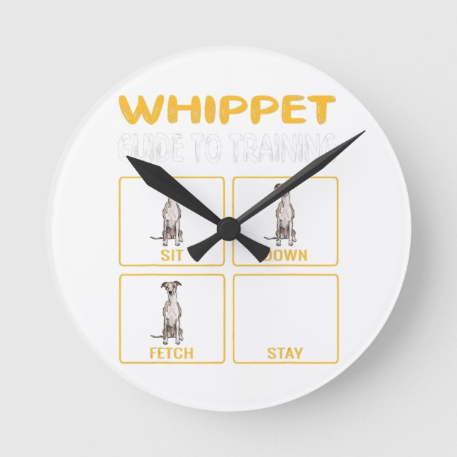 Whippet Guide To Training Dog Obedience Round Clock (Front)
