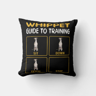 whippet guide to training dog obedience throw pillow
