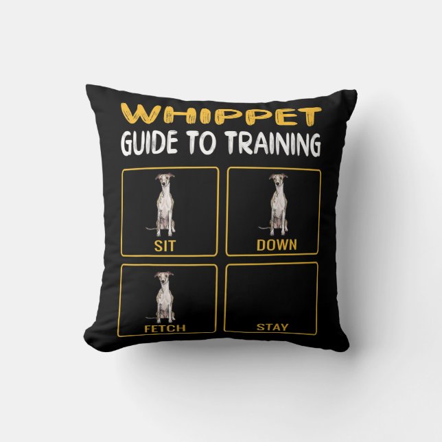 whippet guide to training dog obedience throw pillow (Front)