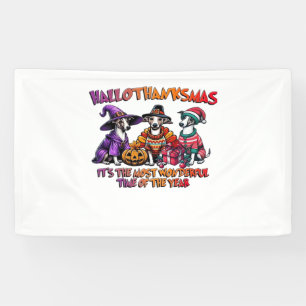 Whippet Halloween Thanksgiving Christmas Oversized Banner