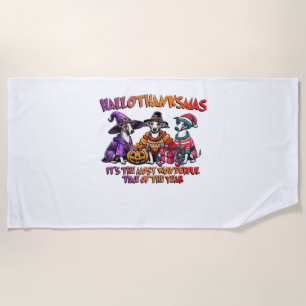 Whippet Halloween Thanksgiving Christmas Oversized Beach Towel