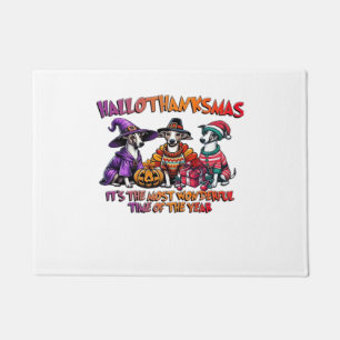 Whippet Halloween Thanksgiving Christmas Oversized Doormat