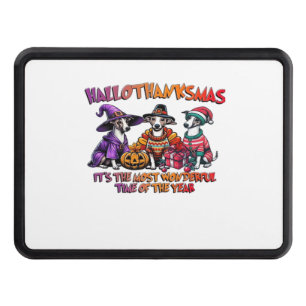 Whippet Halloween Thanksgiving Christmas Oversized Trailer Hitch Cover
