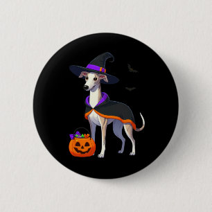 Whippet Halloween Witch Costume For Lover Dog For  2 Inch Round Button