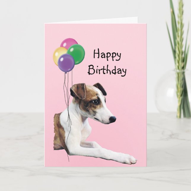 Whippet Happy Birthday Card (Front)
