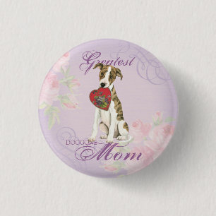 Whippet Heart Mom 1 Inch Round Button