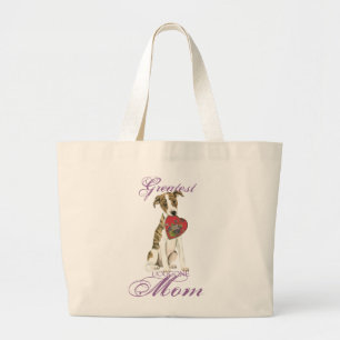 Whippet Heart Mom Large Tote Bag