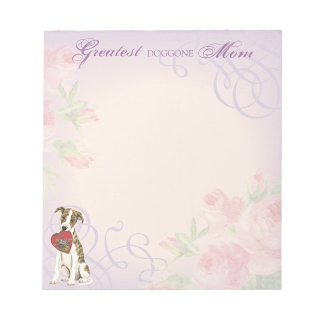 Whippet Heart Mom Notepad (Front)