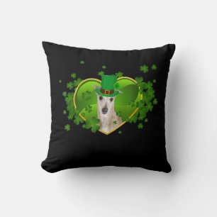 Whippet Irish Cute St Patrick Day Dog Lover Gifts Throw Pillow