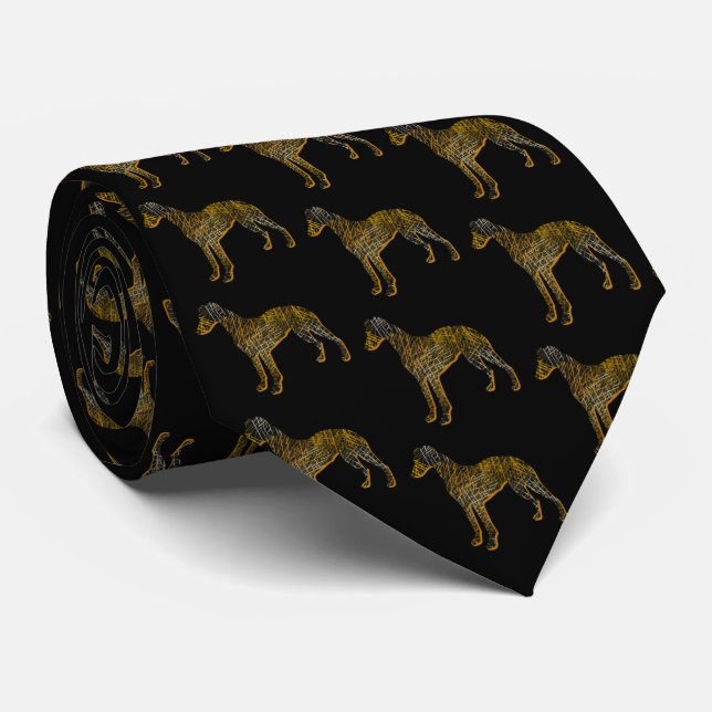 Whippet Italian Gray Silhouette Halloween Black Tie (Rolled)