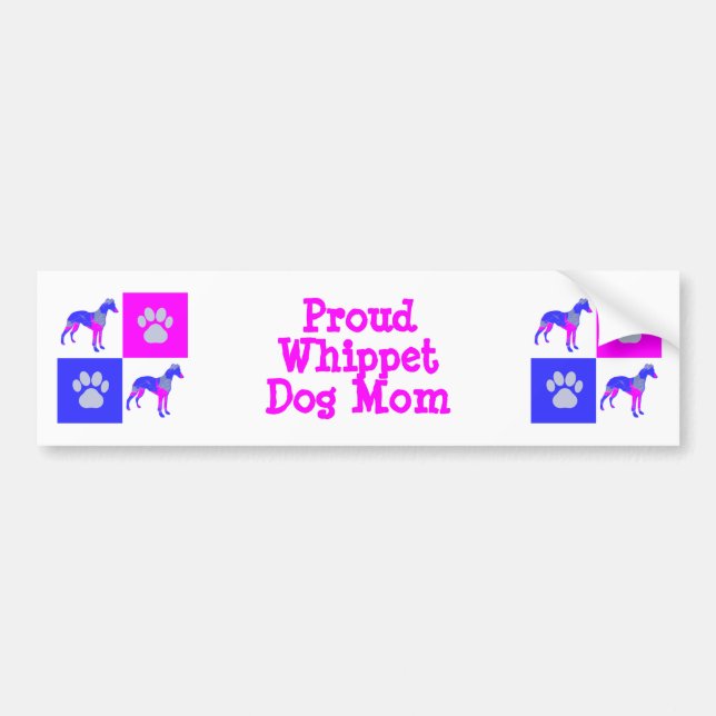 Whippet/Italian Greyhound Dog & Paw P&B Best Mom Bumper Sticker (Front)
