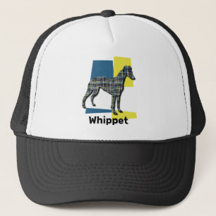 Whippet / Italian Greyhound Dog Silhouette TriGrid Trucker Hat