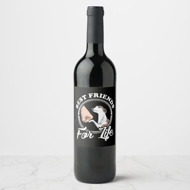 whippet lover gifts whippet lovers sweat wine label (Front)