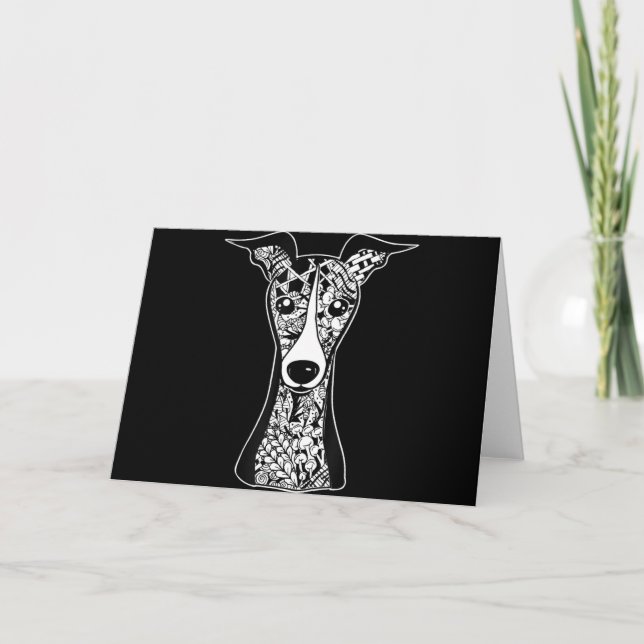 Whippet Lover | Italian Greyhound Face Graphic Art Card (Front)