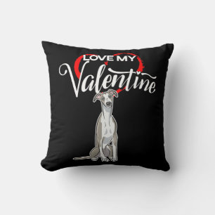 Whippet Lover Love My Whippet Dog Valentines Day Throw Pillow