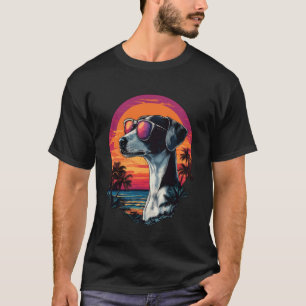 Whippet Lovers Design Sunset Retro Whippet T-Shirt