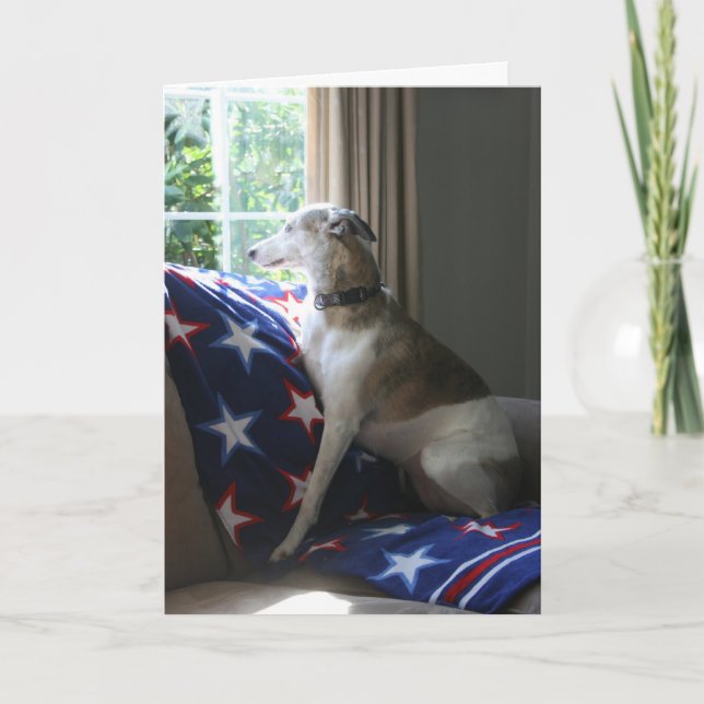 Whippet "Missing You" Greeting Card (Front)