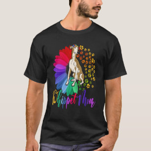 Whippet Mom A Half Sunflower Whippet Dog Mother's T-Shirt