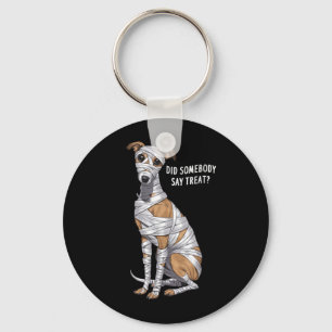 Whippet Mummy Halloween Dog Keychain
