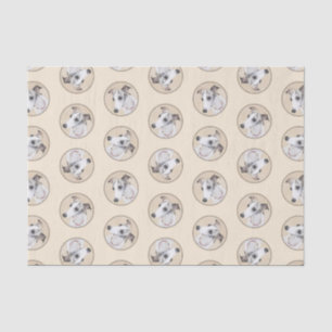 Whippet Painting Brindle White Original Dog Art Tissue Paper