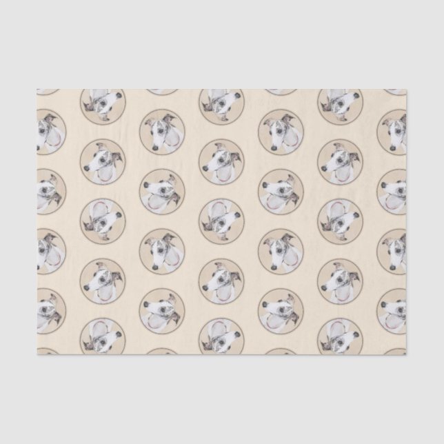 Whippet Painting Brindle White Original Dog Art Tissue Paper (Front)