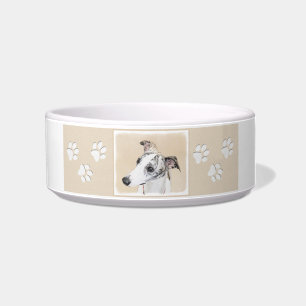 Whippet Painting - Cute Original Dog Art Bowl