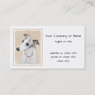 Whippet Painting - Cute Original Dog Art Business Card