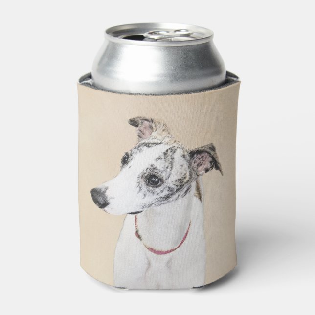 Whippet Painting - Cute Original Dog Art Can Cooler (Can Front)