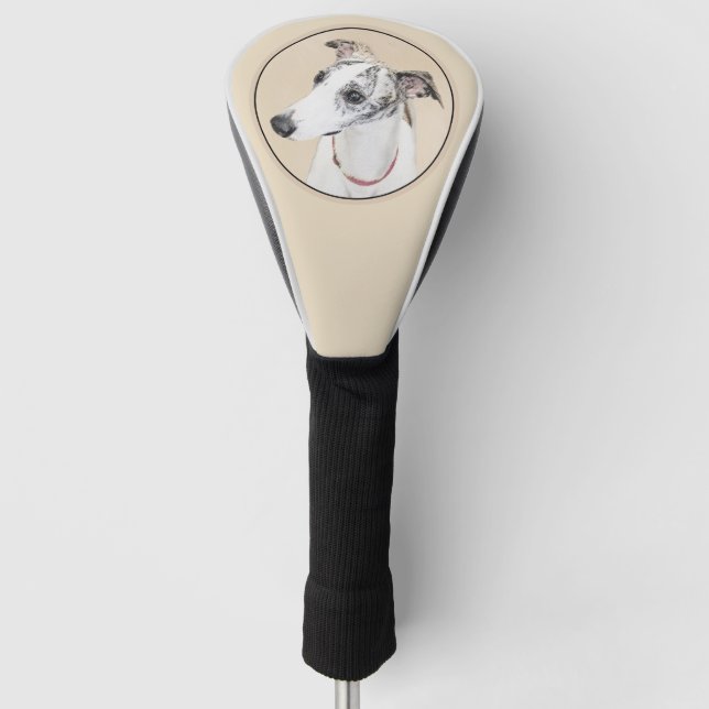 Whippet Painting - Cute Original Dog Art Golf Head Cover (Front)