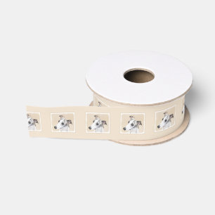 Whippet Painting - Cute Original Dog Art Grosgrain Ribbon