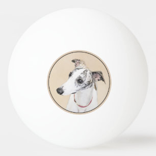 Whippet Painting - Cute Original Dog Art Ping Pong Ball