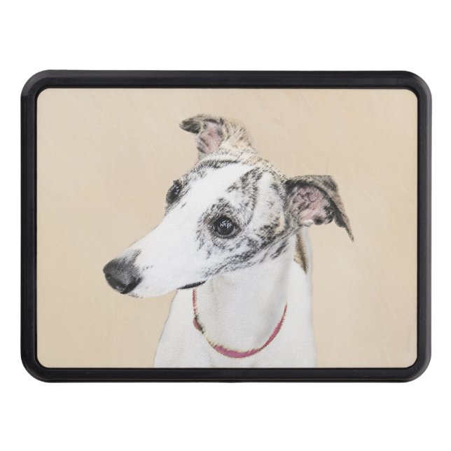 Whippet Painting - Cute Original Dog Art Trailer Hitch Cover (Front)