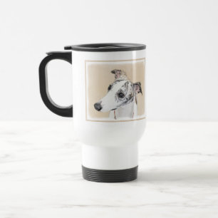 Whippet Painting - Cute Original Dog Art Travel Mug