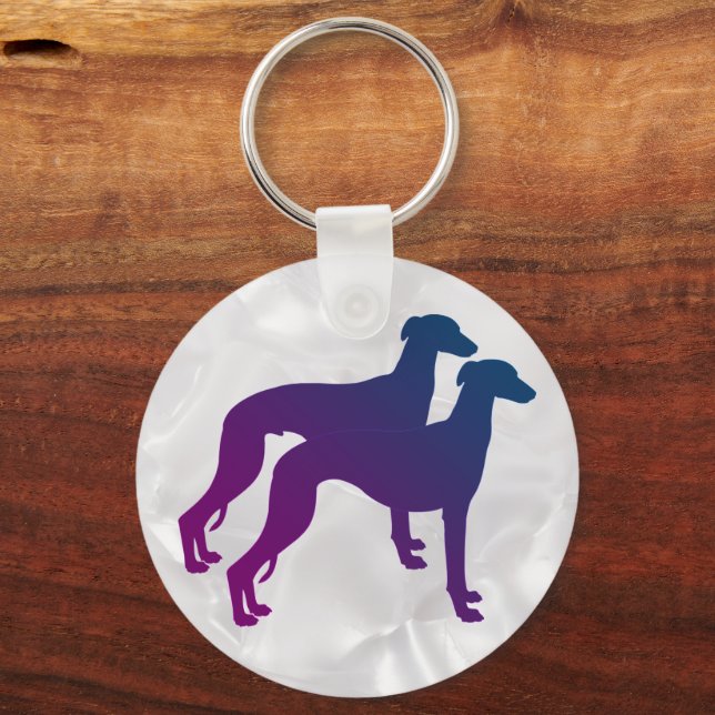 Whippet Pair  Keychain (Front)