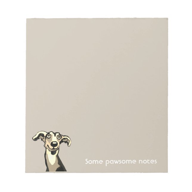 Whippet, pawsome notes paper pad (Front)