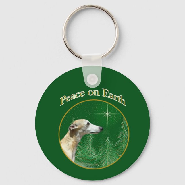 Whippet Peace Keychain (Front)