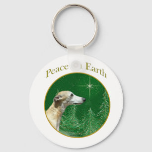 Whippet Peace Keychain