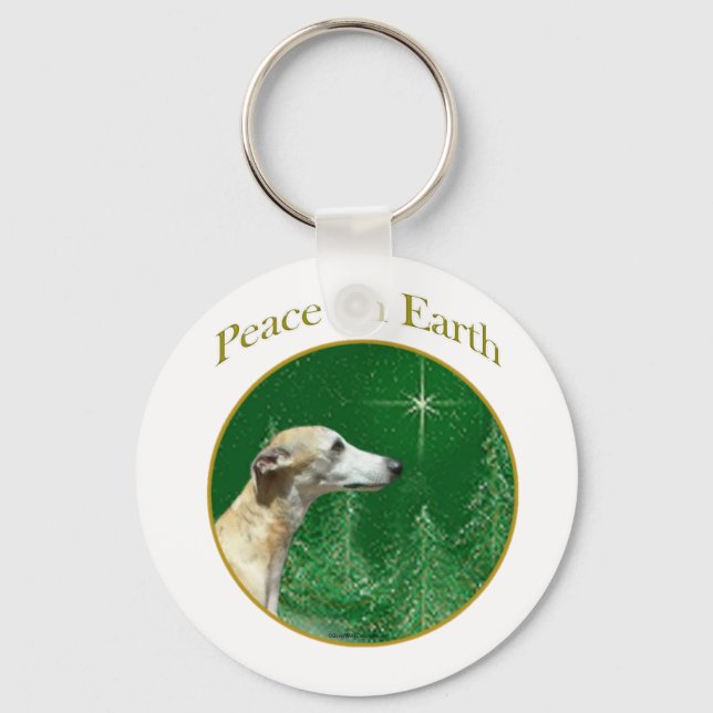 Whippet Peace Keychain (Front)